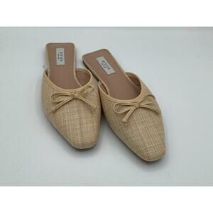 Steven New York NWOTB Size 8 Light Woven Slides Bow Accent